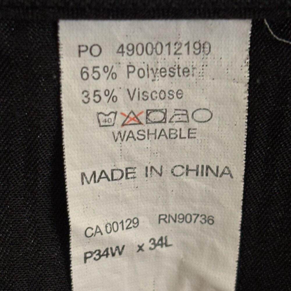 Men's Van Heusen Dress Pants P34L x 34L Black - Picture 5 of 5